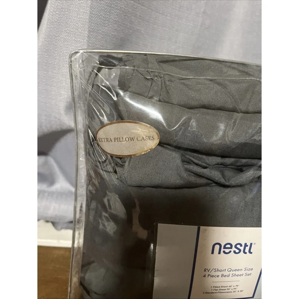 Nestl Microfiber RV Short Queen Size 6 Piece Bed Sheet Set -Dark Grey